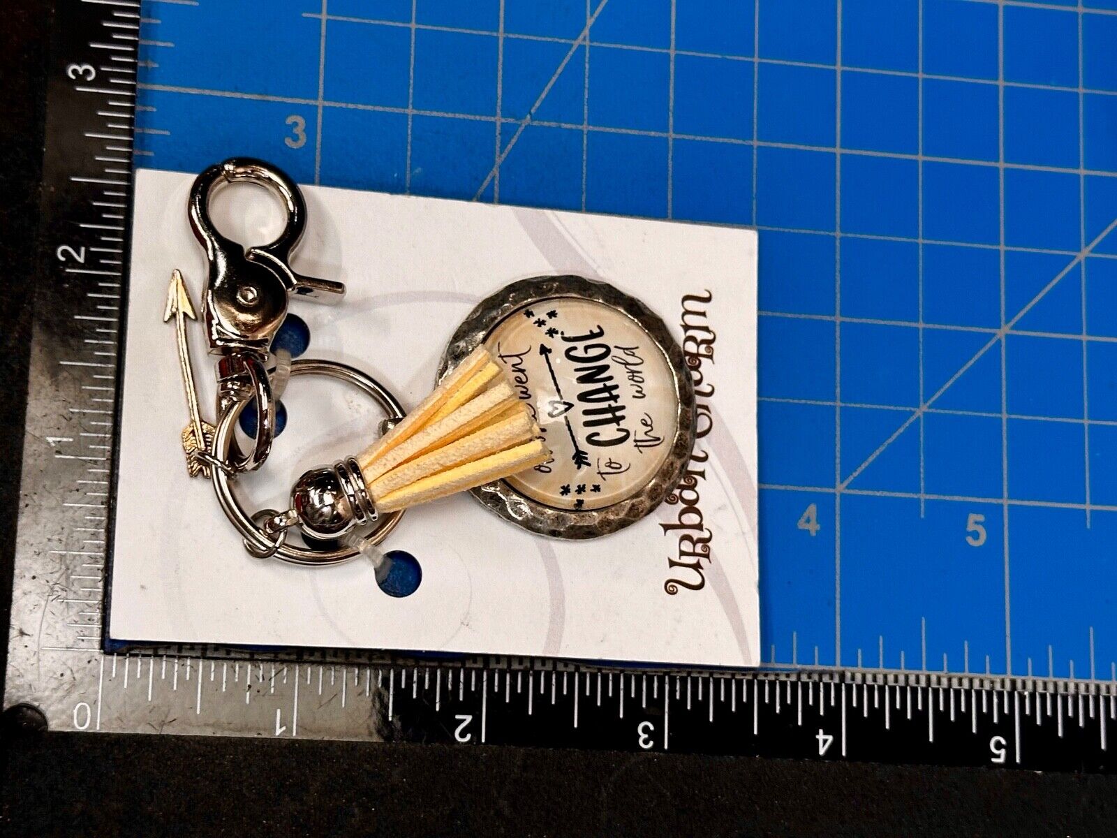 And Off She Went To Change The World Keychain, Key Ring by Urban Charm