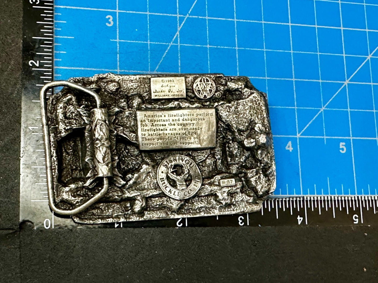 Americas Firefighters Ever Ready Ever Willing Commemorative Siskiyou Belt Buckle