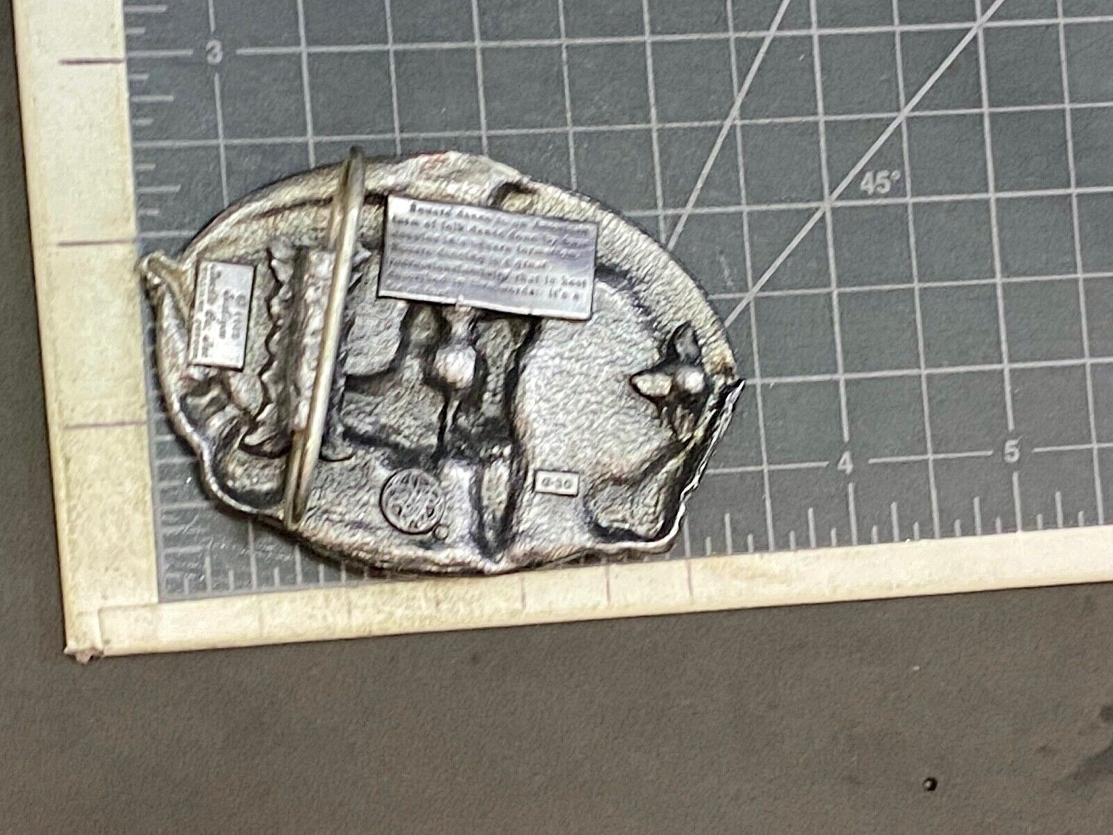 Vintage 1980'S Romantic Couple Square Dancing Music Belt Buckle By Siskiyou 