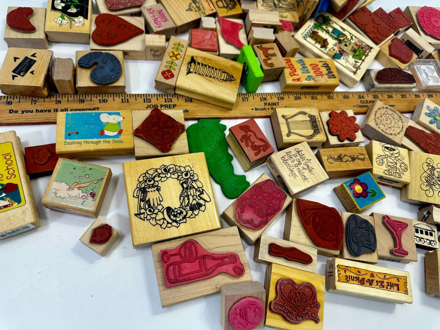 6.7 Pounds of Rubber Stamps HUGE LOT - Mostly NEW! Scrapbook Teachers SCORE!
