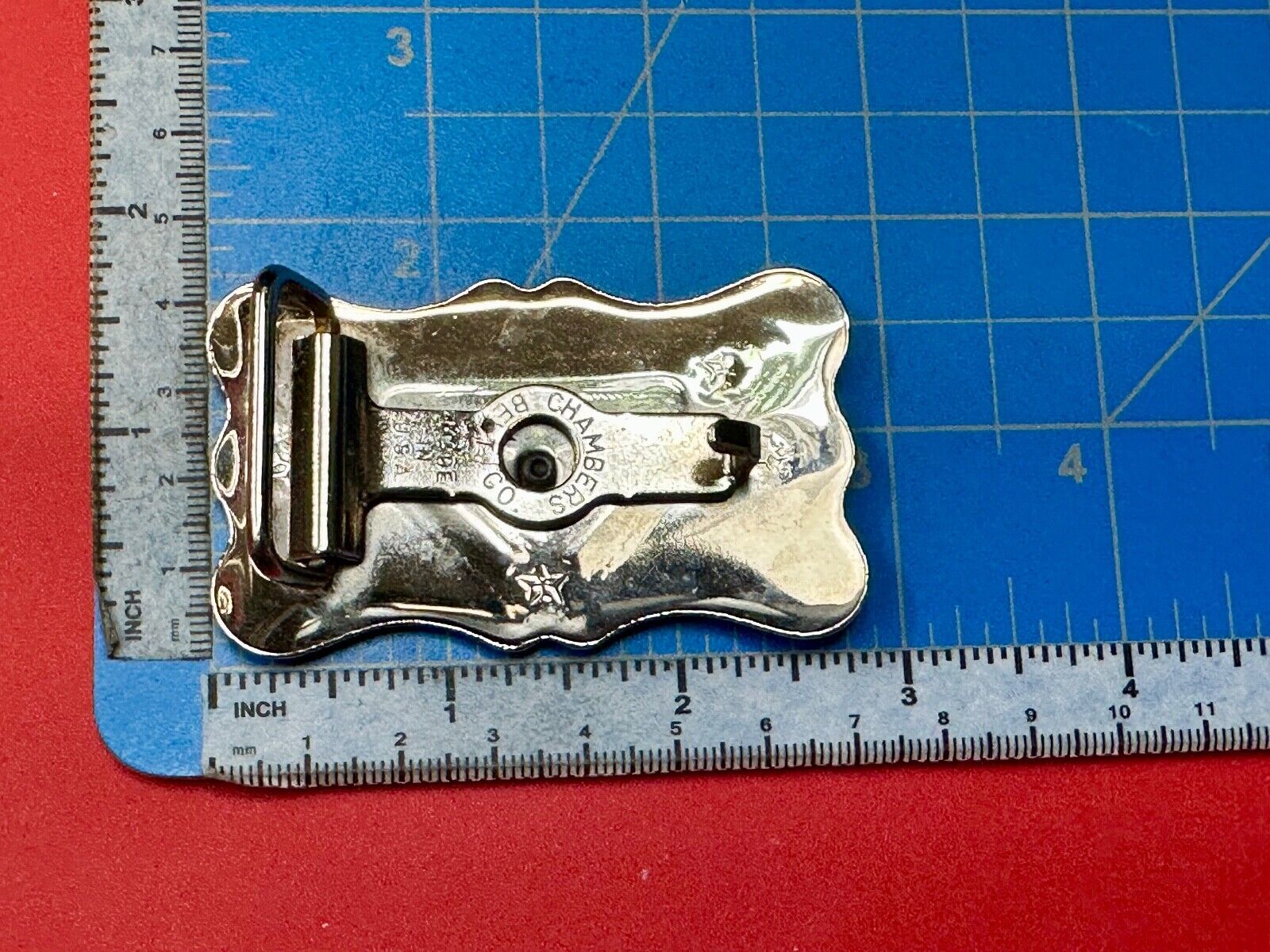 Vintage Chambers ornate engraved project craft belt buckle - no centerpiece