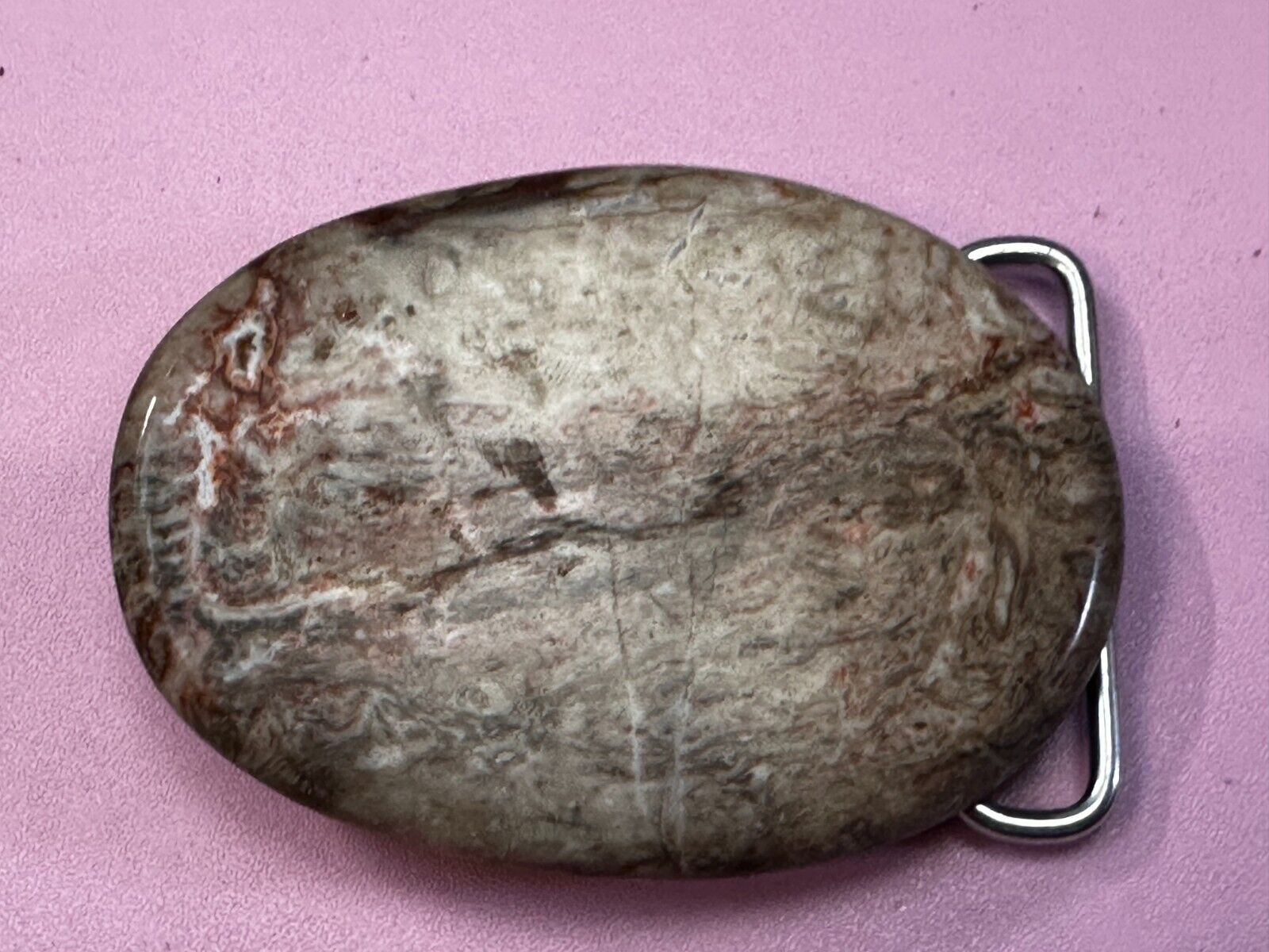Unique Stone Rock Oval Shaped Artisan Hippy Vibe Slab Belt Buckle