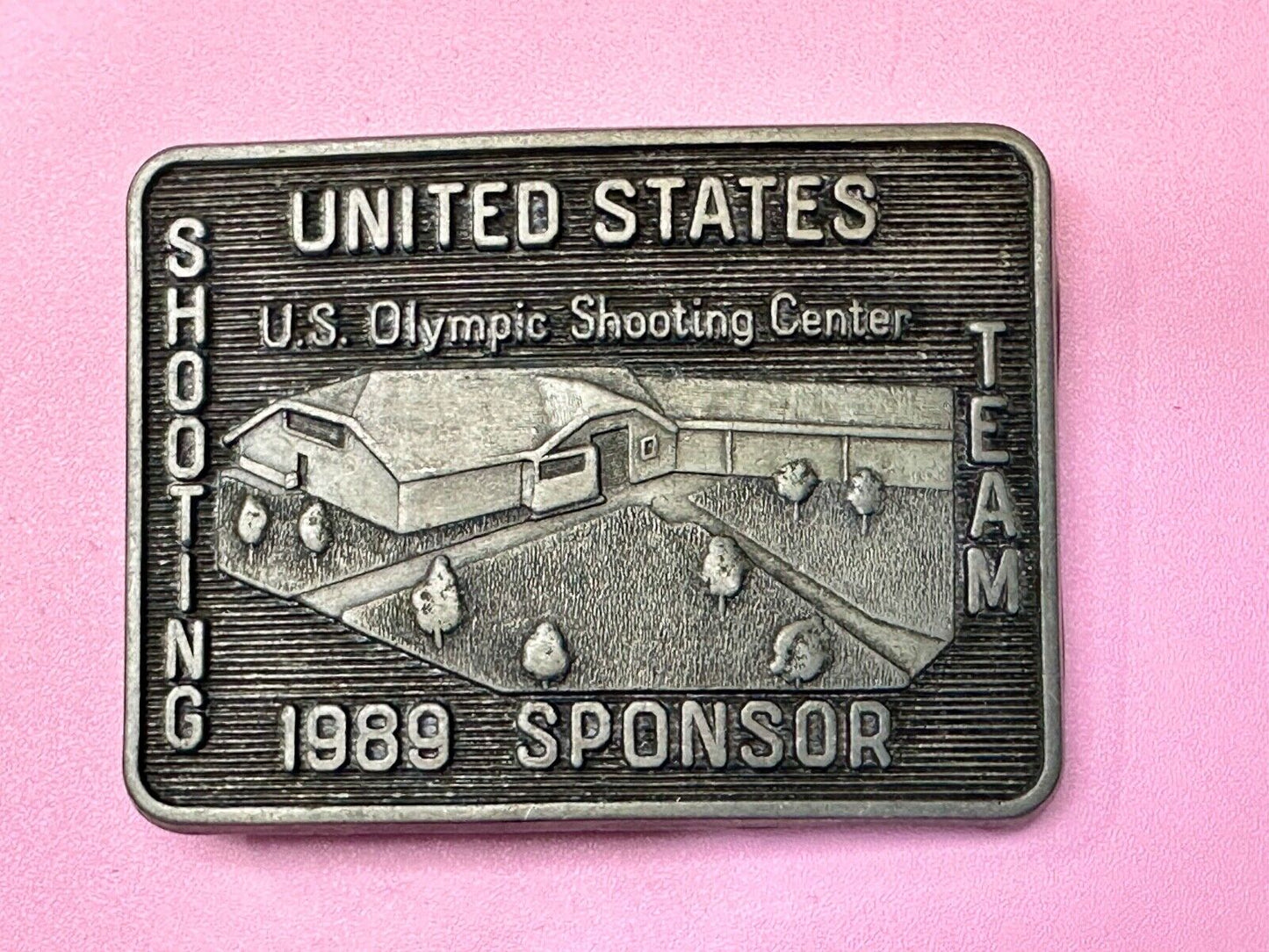 US Olympic Olympic Team 1989 Sponsor Shooting Center Belt Buckle