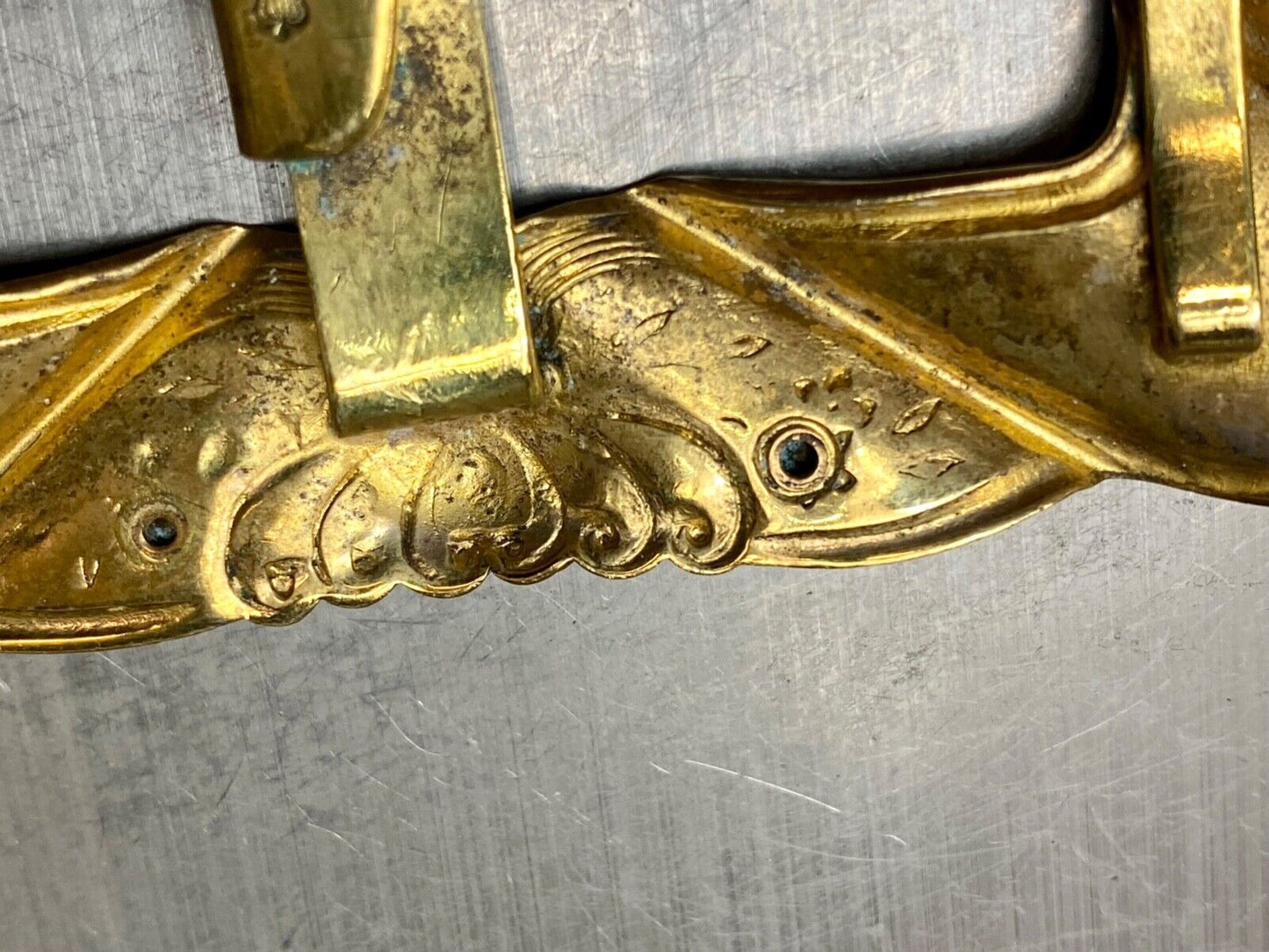 Antique Signed F.N. & Co Fishel Nessler Scarf Belt Slide buckle - AMAZING detail