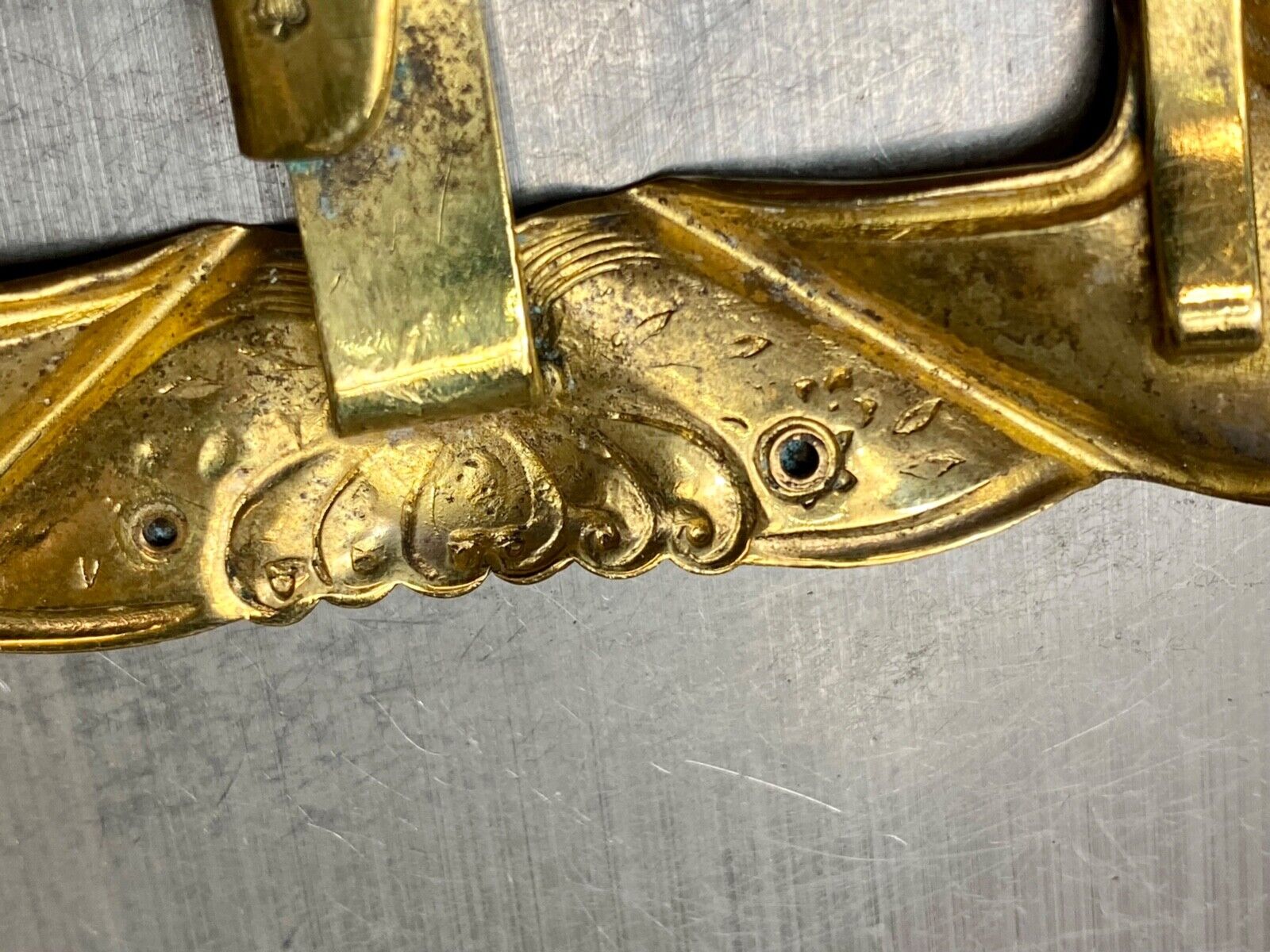 Antique Signed F.N. & Co Fishel Nessler Scarf Belt Slide buckle - AMAZING detail