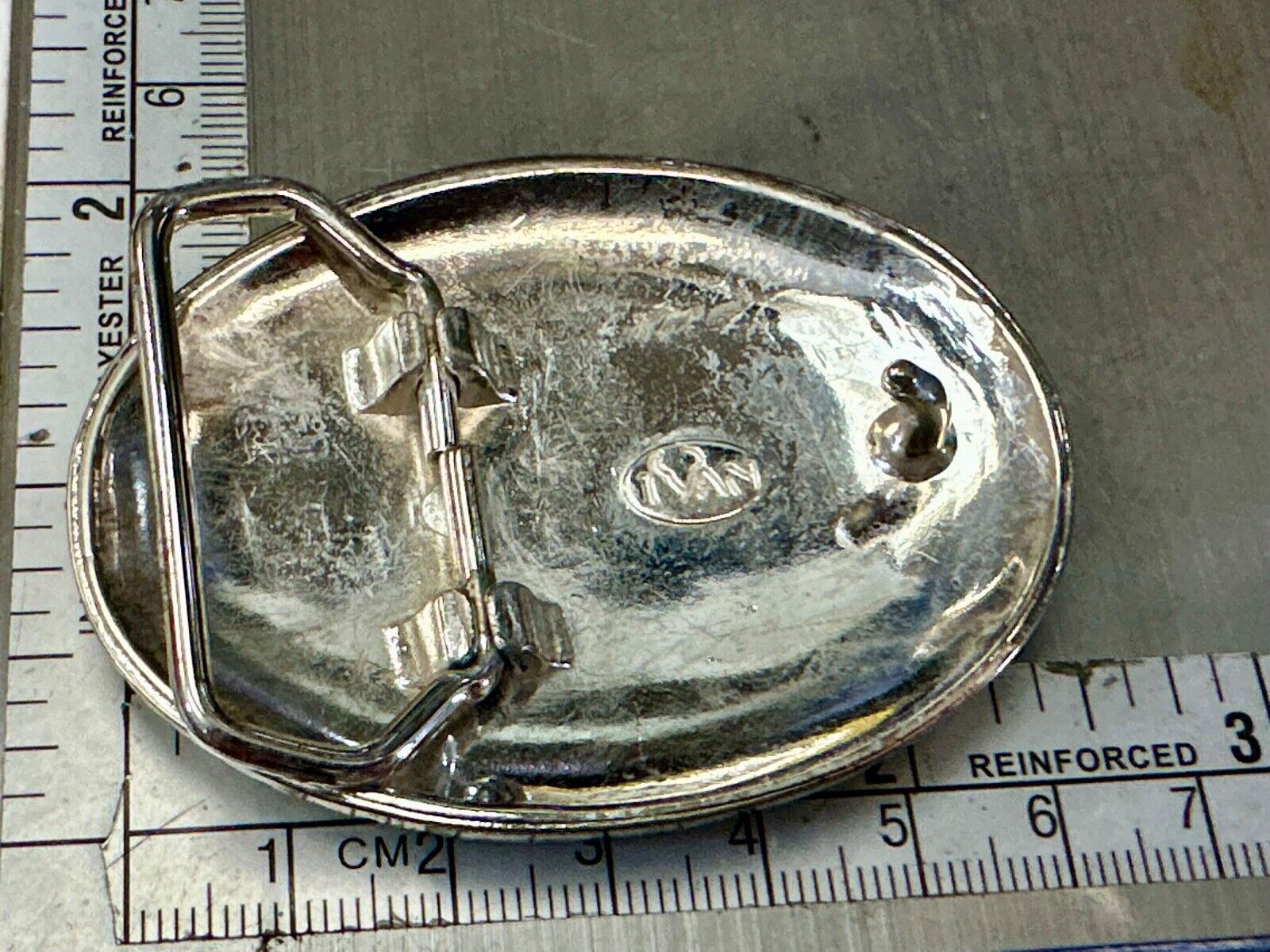 Vintage Horse Head  Two tone oval western 2.75" wide belt buckle by Ivan