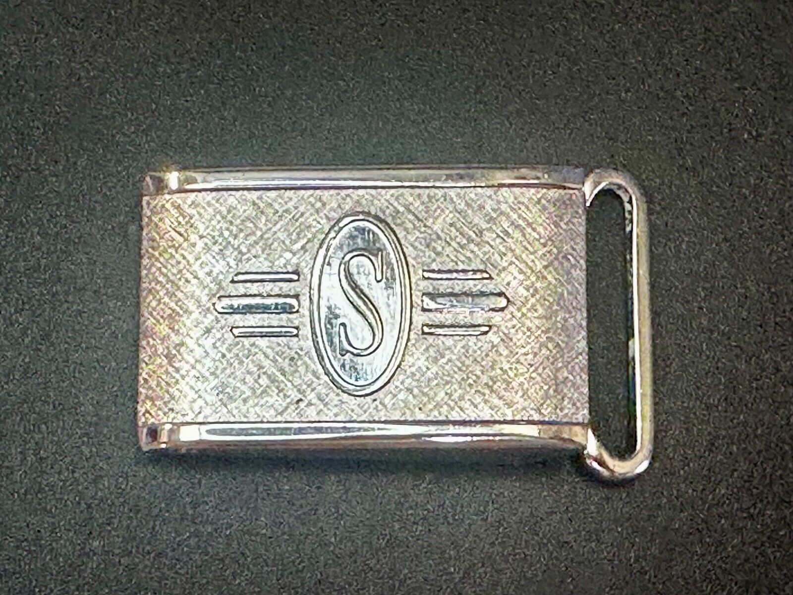 Art Deco Nuevo Letter S Initial Monogram Belt Buckle signed Paris