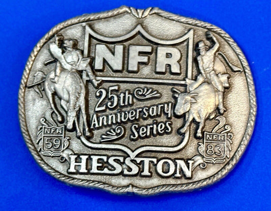 1983 HESSTON Belt Buckle NFR 25th Anniversary First Edition Limited Rodeo