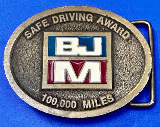 BJM 100,000 Miles Safe Driving Award Belt Buckle by CD Hit Made in Usa