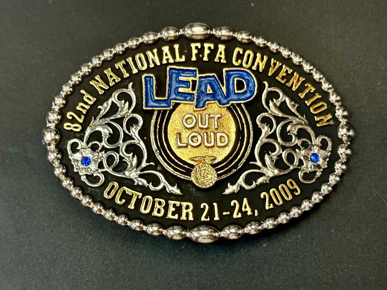 82nd Farmers FFA Convention LEAD OUT Loud 2009 Montana Silversmiths belt buckle