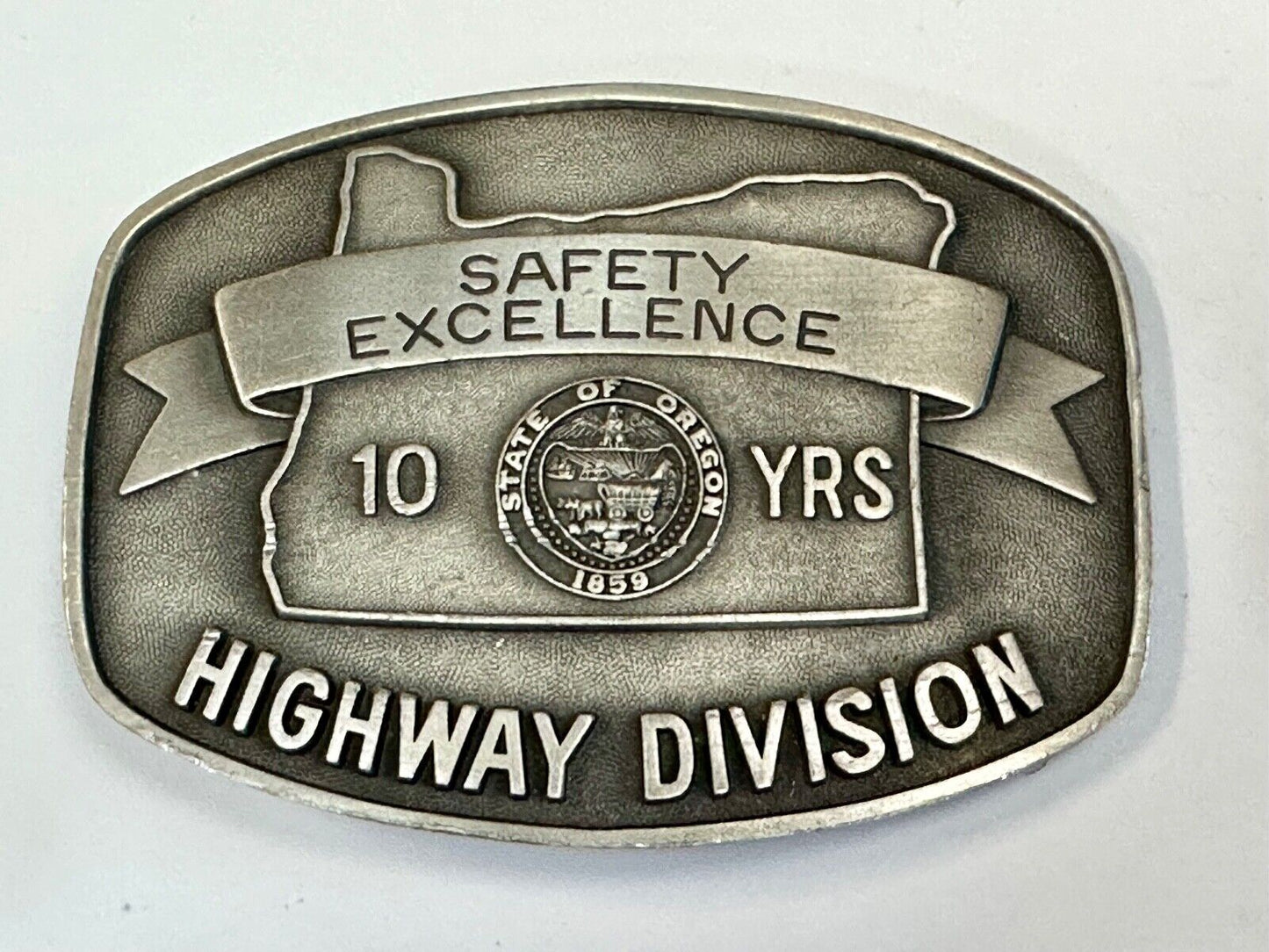 10 years safety-  excellence award Transportation Co Drivers Pewter belt buckle