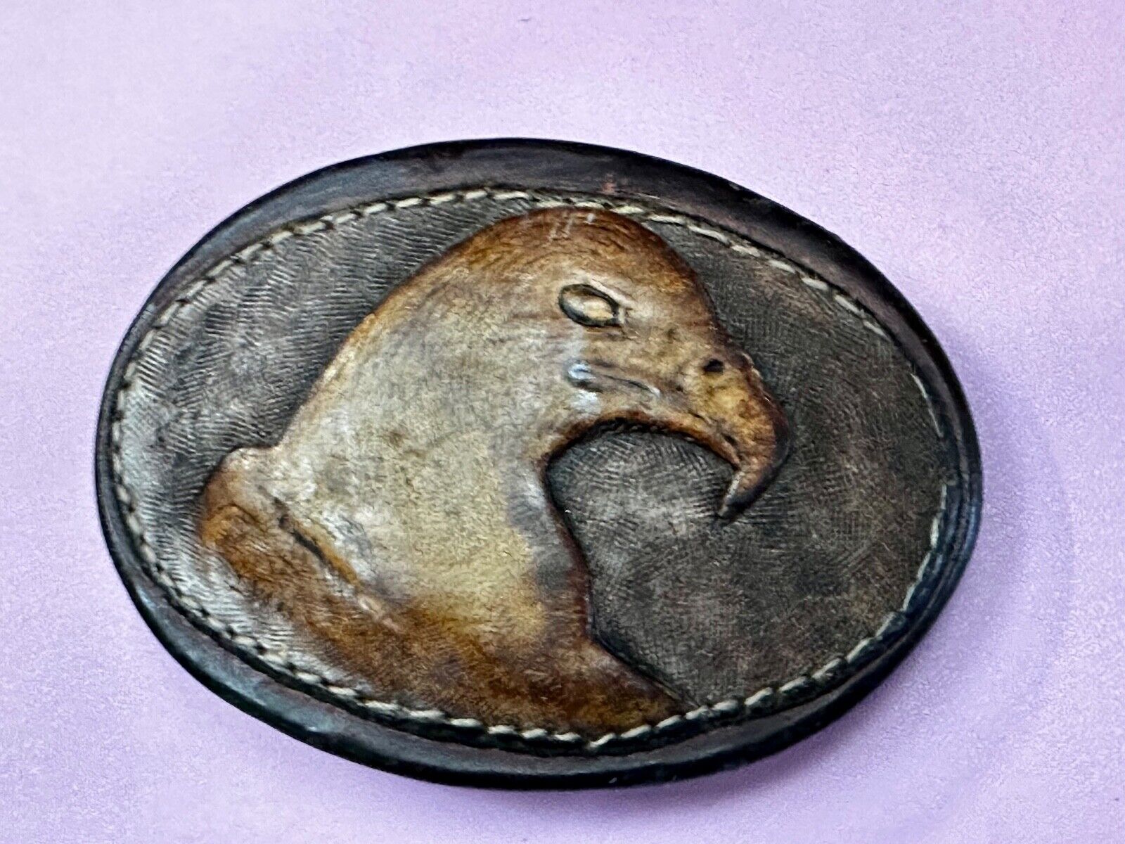Artisan American Eagle Vintage Mixed Leather Belt Buckle