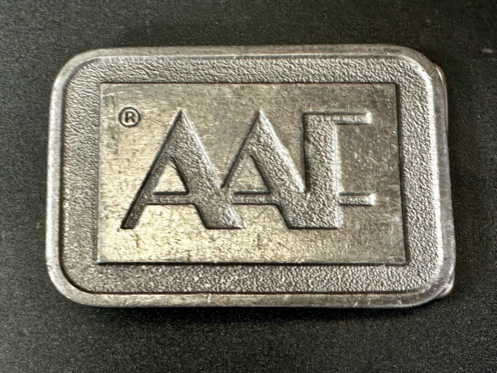 AAF American Air Filter Company Brass Tone Advertisement Belt Buckle