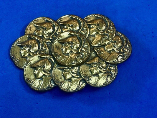Vintage faux roman -  coin cluster style  belt buckle 