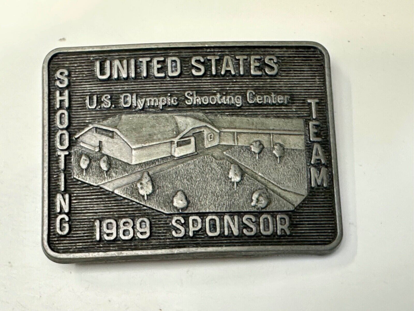 US Olympic Olympic Team 1989 Sponsor Shooting Center Belt Buckle