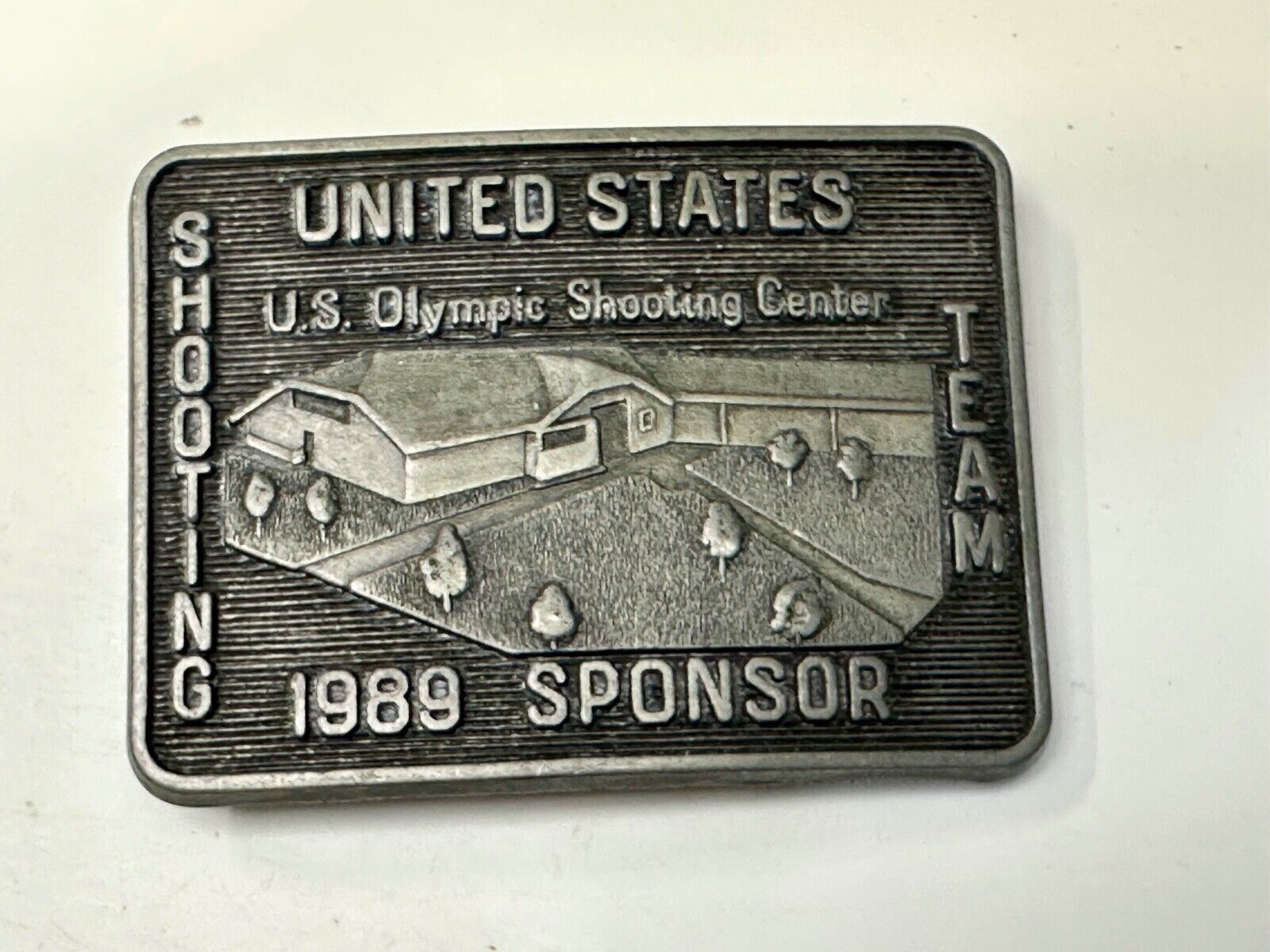 US Olympic Olympic Team 1989 Sponsor Shooting Center Belt Buckle