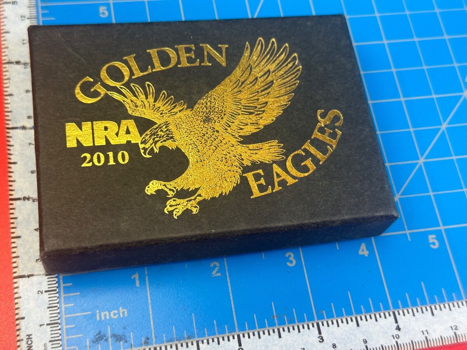 2010 Commemorative Golden Eagles NRA belt buckle in box - Vote Gun Rights
