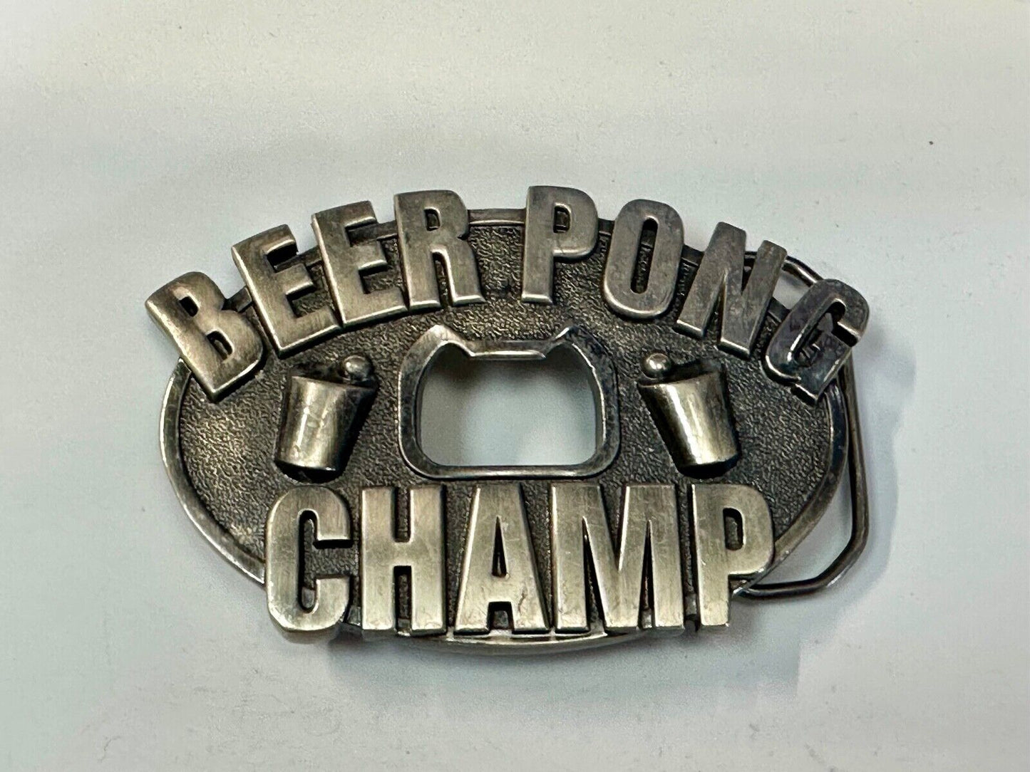 Beer Pong Champ Champion Bottle Opener And Belt Buckle by Kalan