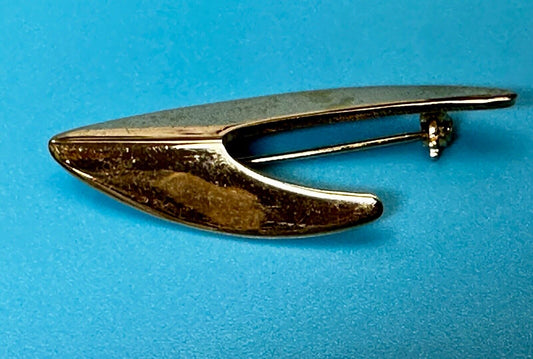 Unique Abstract Gold Tone Brooch Pin Vintage Signed Emmons