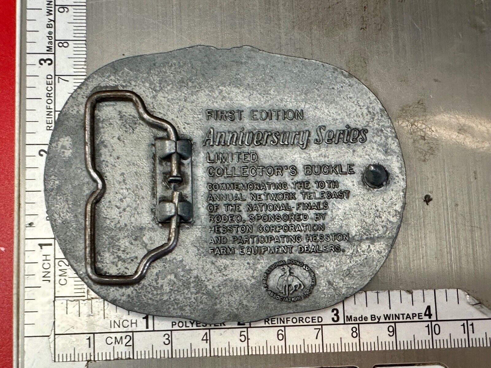 25th Anniversary Series NFR Rodeo Vintage HESSTON Cowboy belt buckle