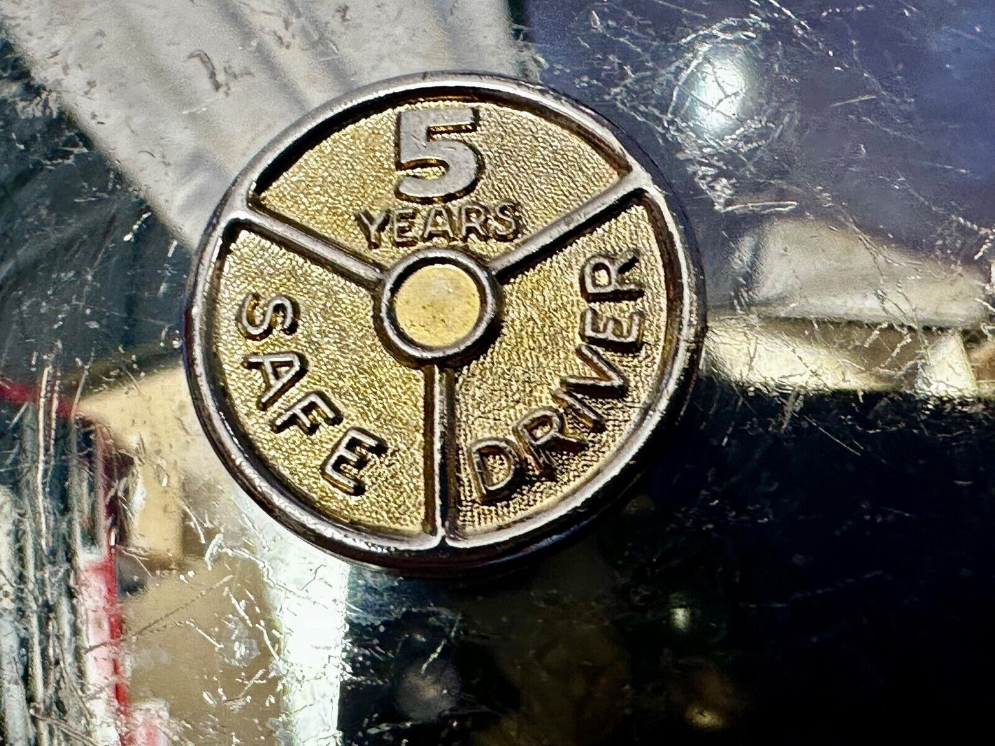 5 years Safety Award Vintage Nickel Silver reflective oval Belt Buckle