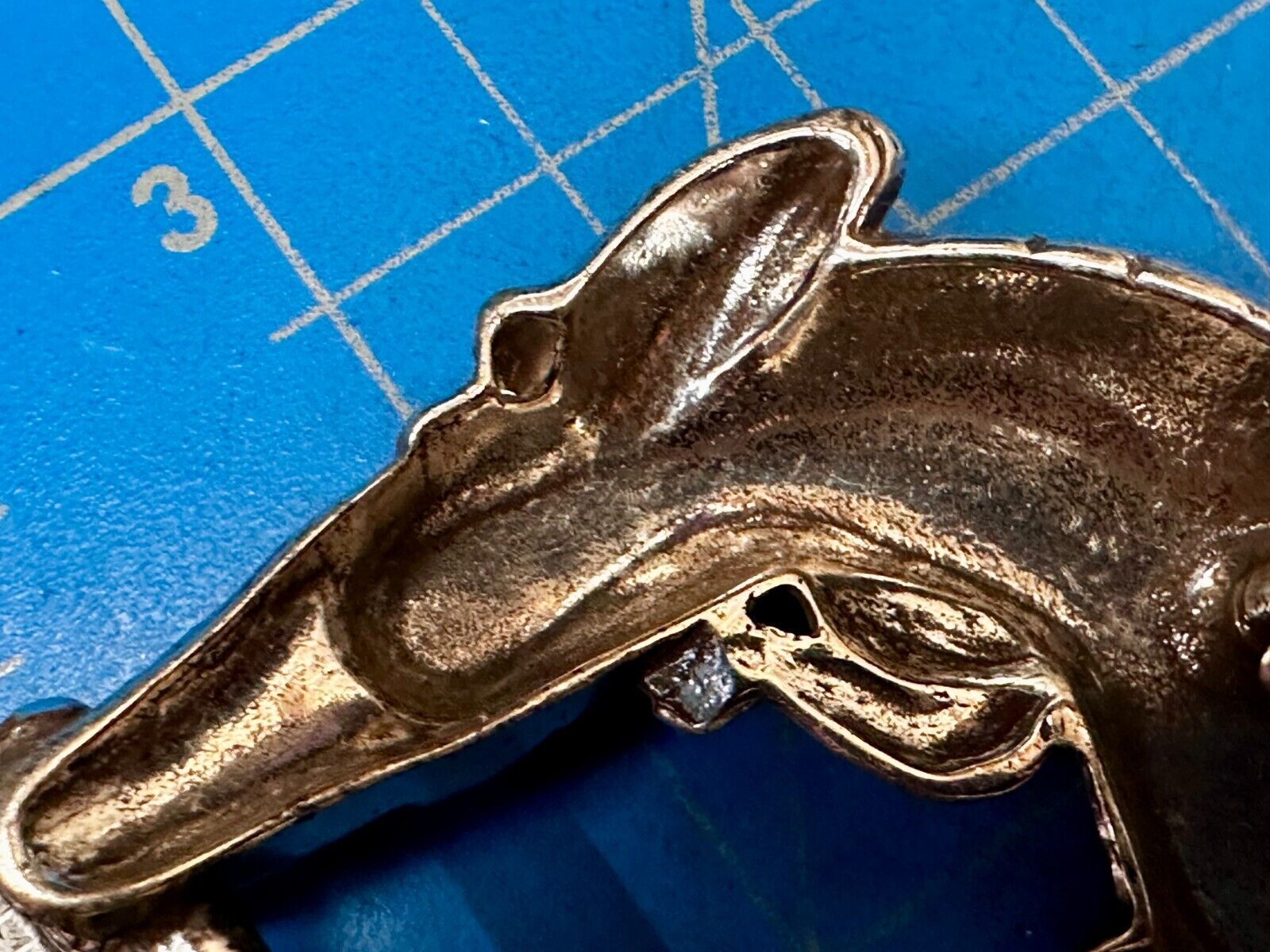 Alligator Crocodile with Rhinestone Figural Cutout Silver Tone Cord Belt Buckle
