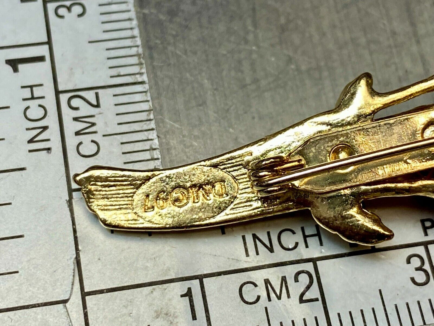 Vintage Danbury Mint For Avon Red Rose Bouquet Brooch DM 97 Gold Plated Broach