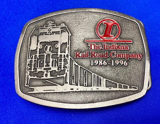 The Indiana Road Road Company 1986- 96 commemorative Train RR belt buckle