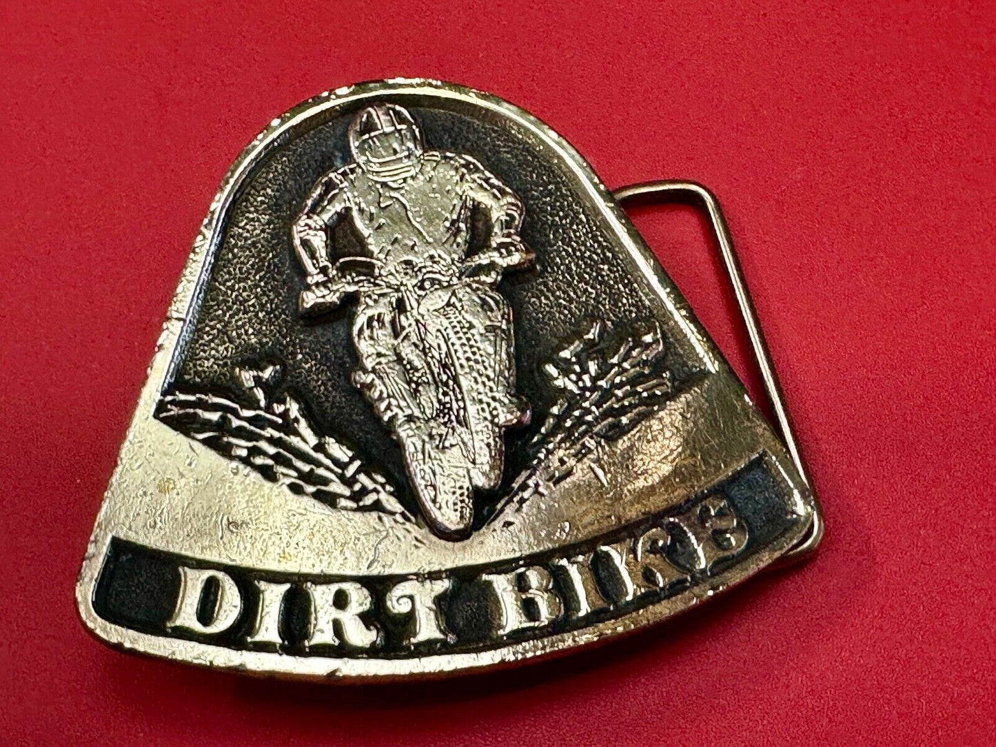 Vintage 1975 Dirt Bike Adzes sporting biking motorcycle belt buckle