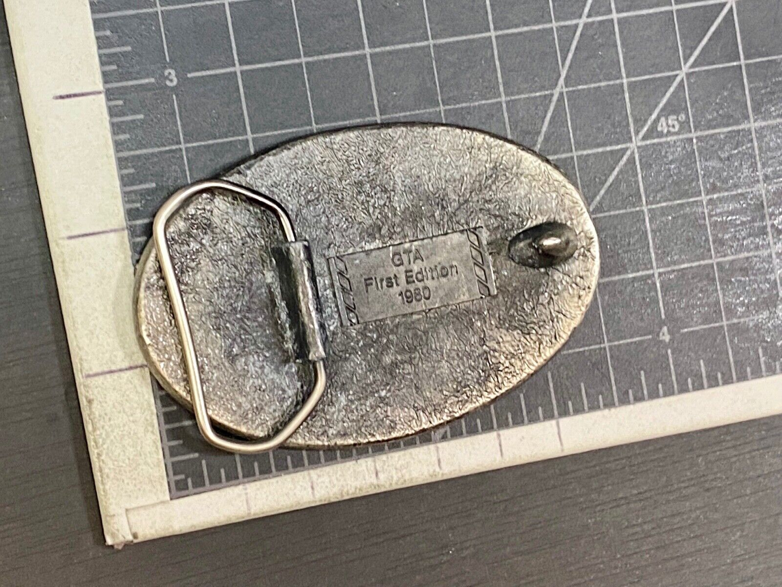 Vintage 1980 First edition GTA Farming Agriculture seeds wheat soy belt buckle 