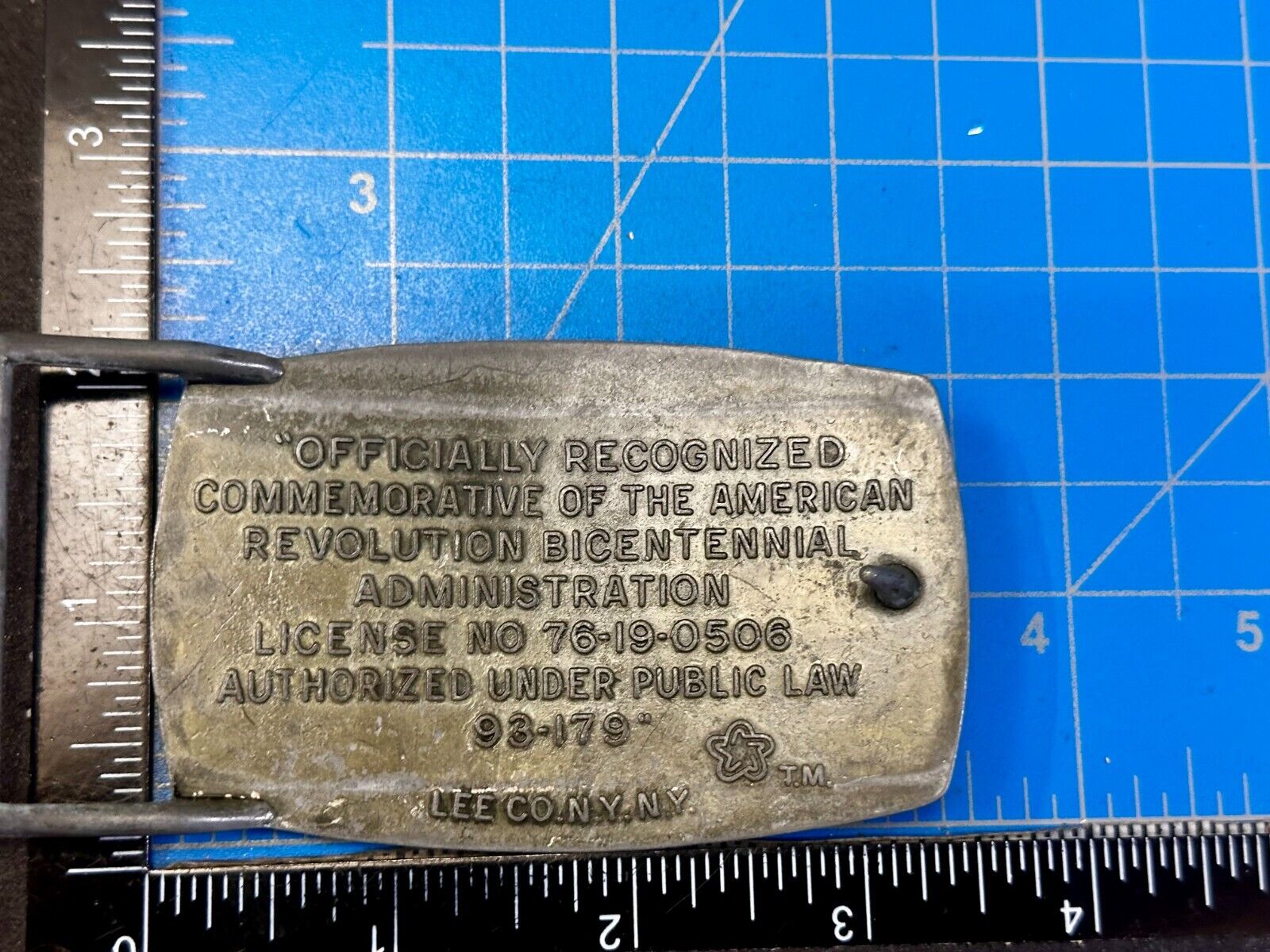 American Revolution Bicentennial Commemorative Belt Buckle by Lee.Co.Ny.Ny