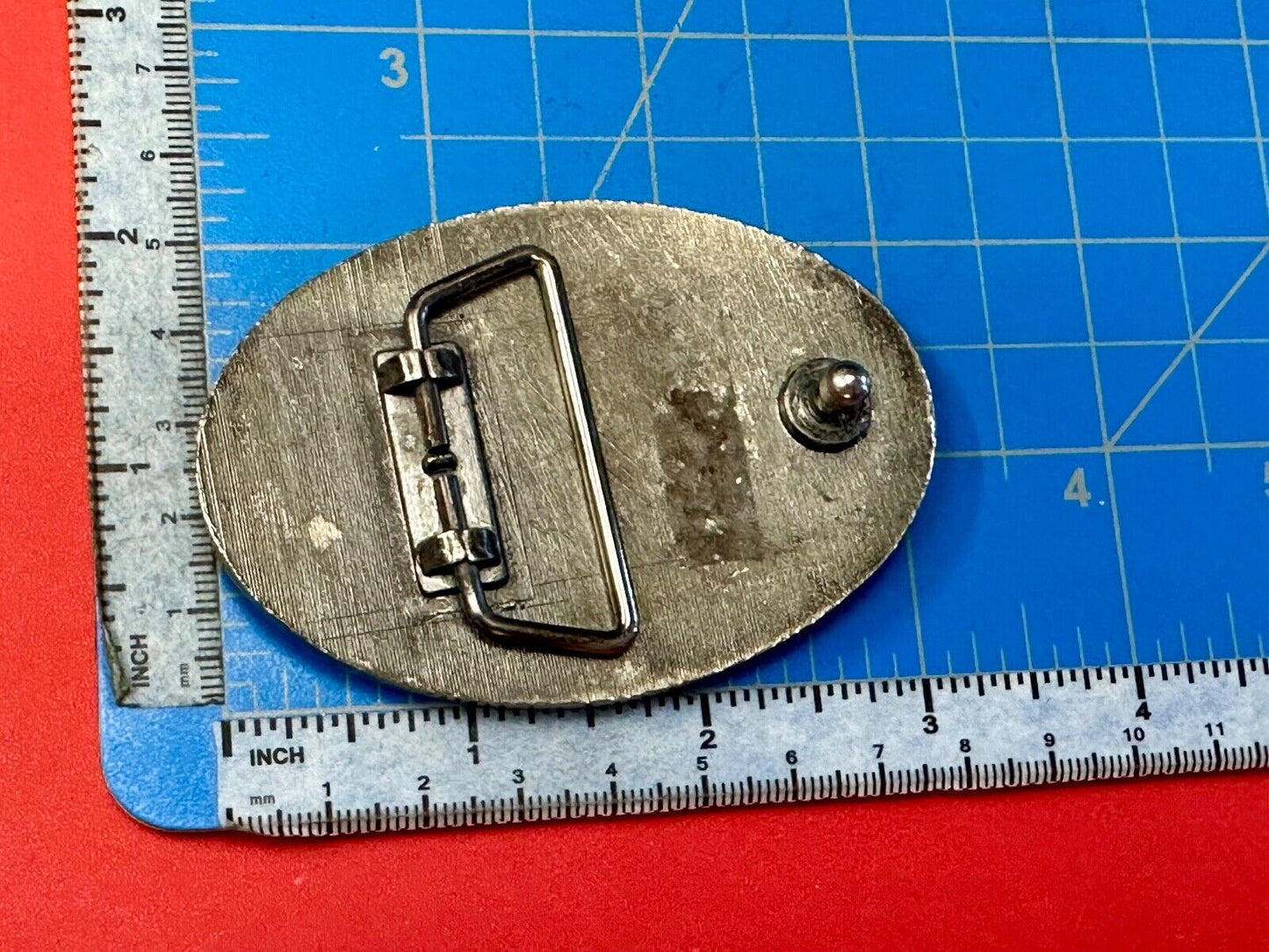 Used Faded End of the Trail picture Belt Buckle to restore of re-purpose