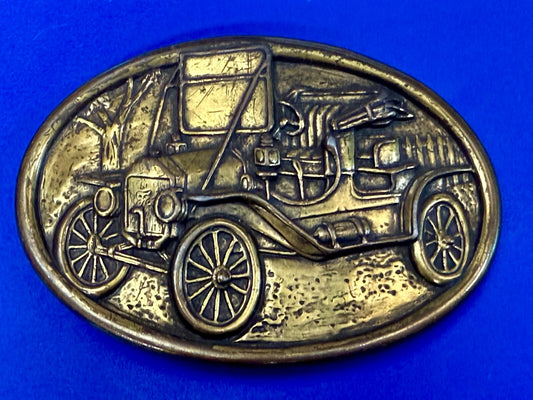Vintage Avon Collectible Ford Model T Car Collectors Brass Tone Belt Buckle
