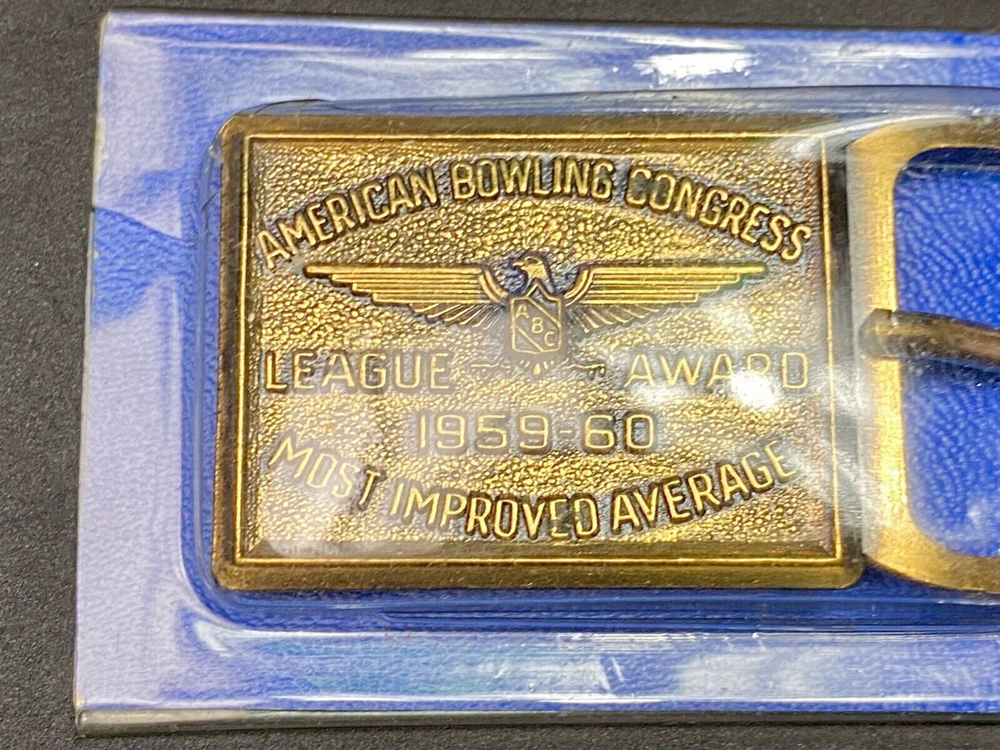 1959 - 1960 Award - Belt Buckle Abc League Award Bowling Most Improved Average