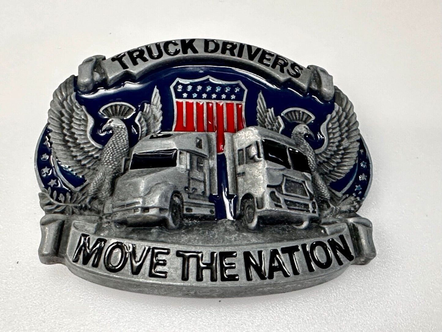 Truck Drivers Move The Nation 3-D Eagle American Trucker Commemorate Belt Buckle