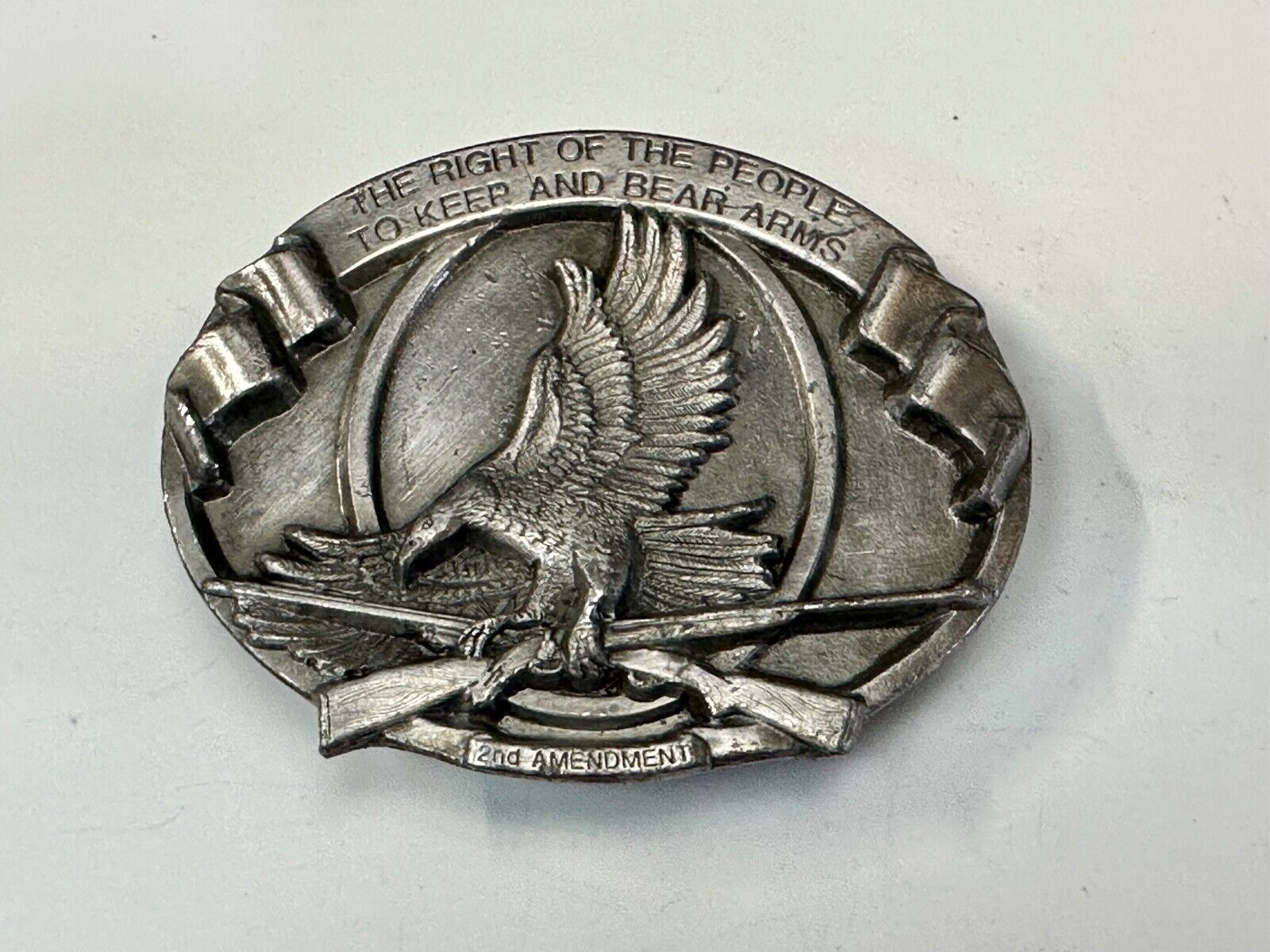The Right of the People to keep and Bear Arms patriotic Eagle Gun 84 belt buckle