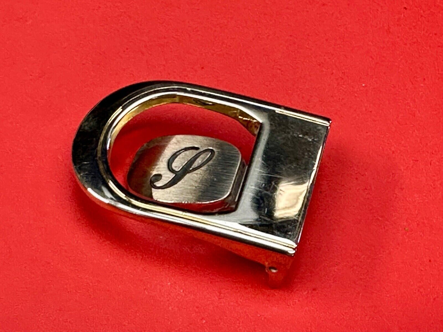 Vintage Letter monogram Initial P - Two Tone swinging belt buckle