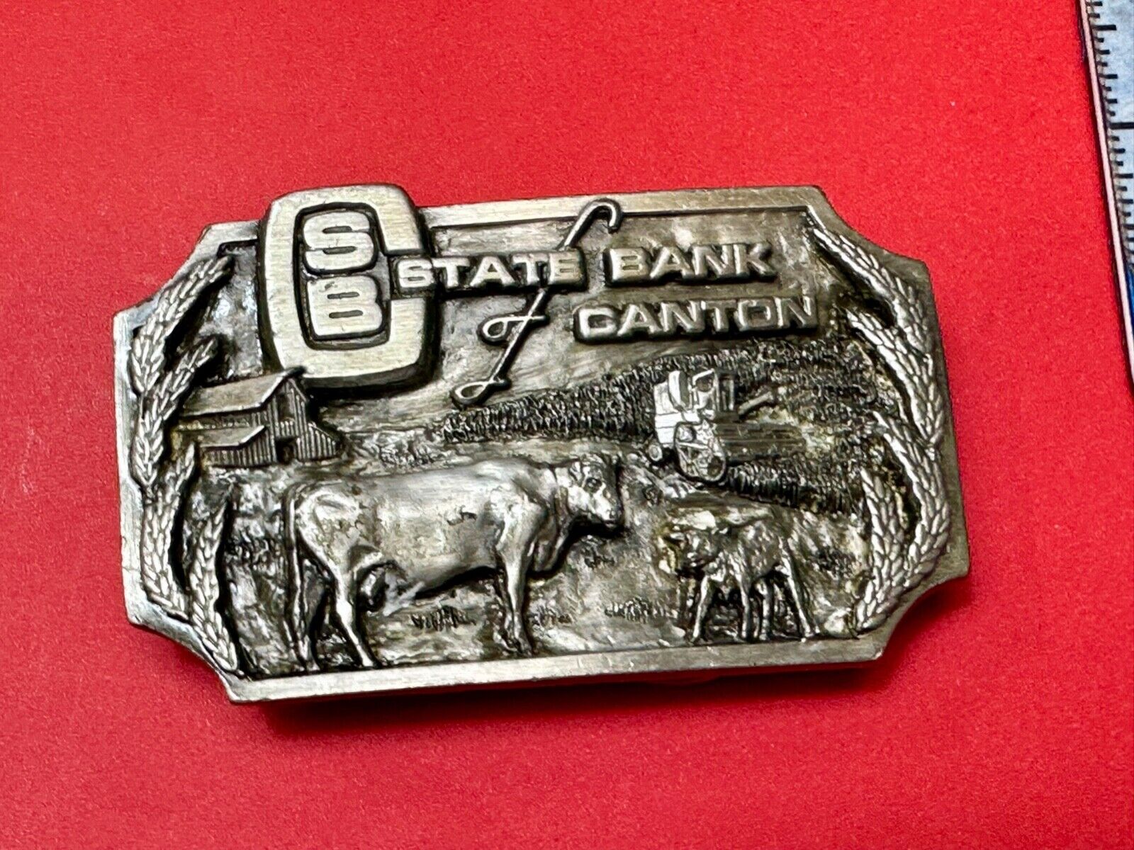 Vintage 1982 The state bank of Canton charted 1895 collectable rare belt buckle
