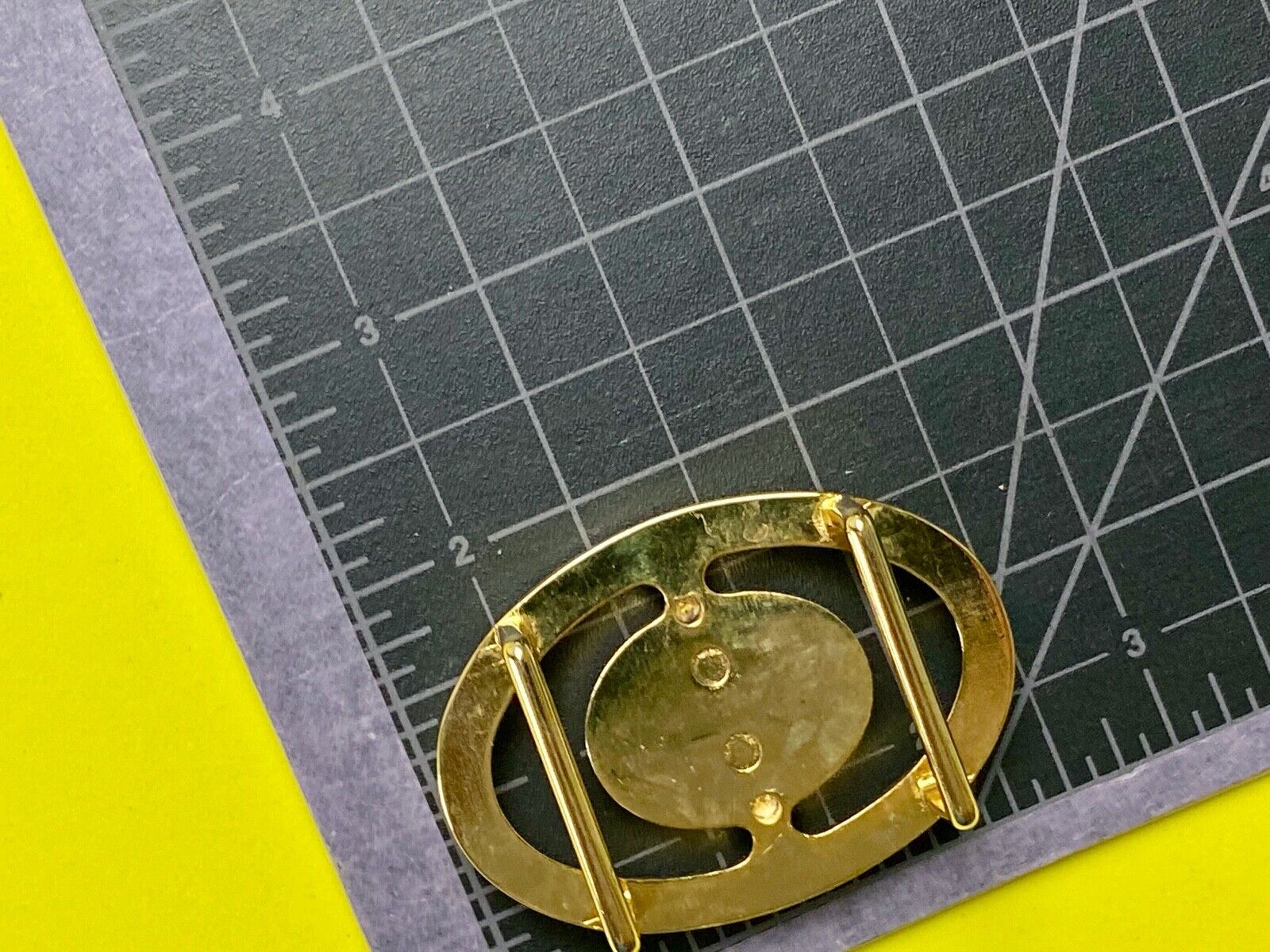 Vintage Beautiful stone centerpiece in brass belt buckle