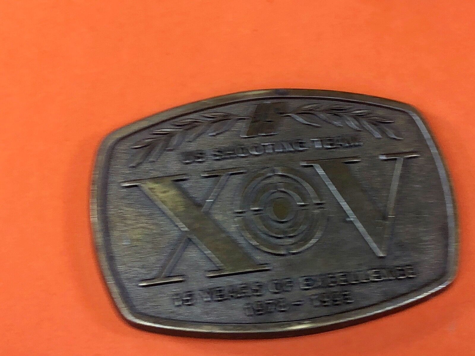 US shooting team XOV belt buckle - 15 years of excelence 
