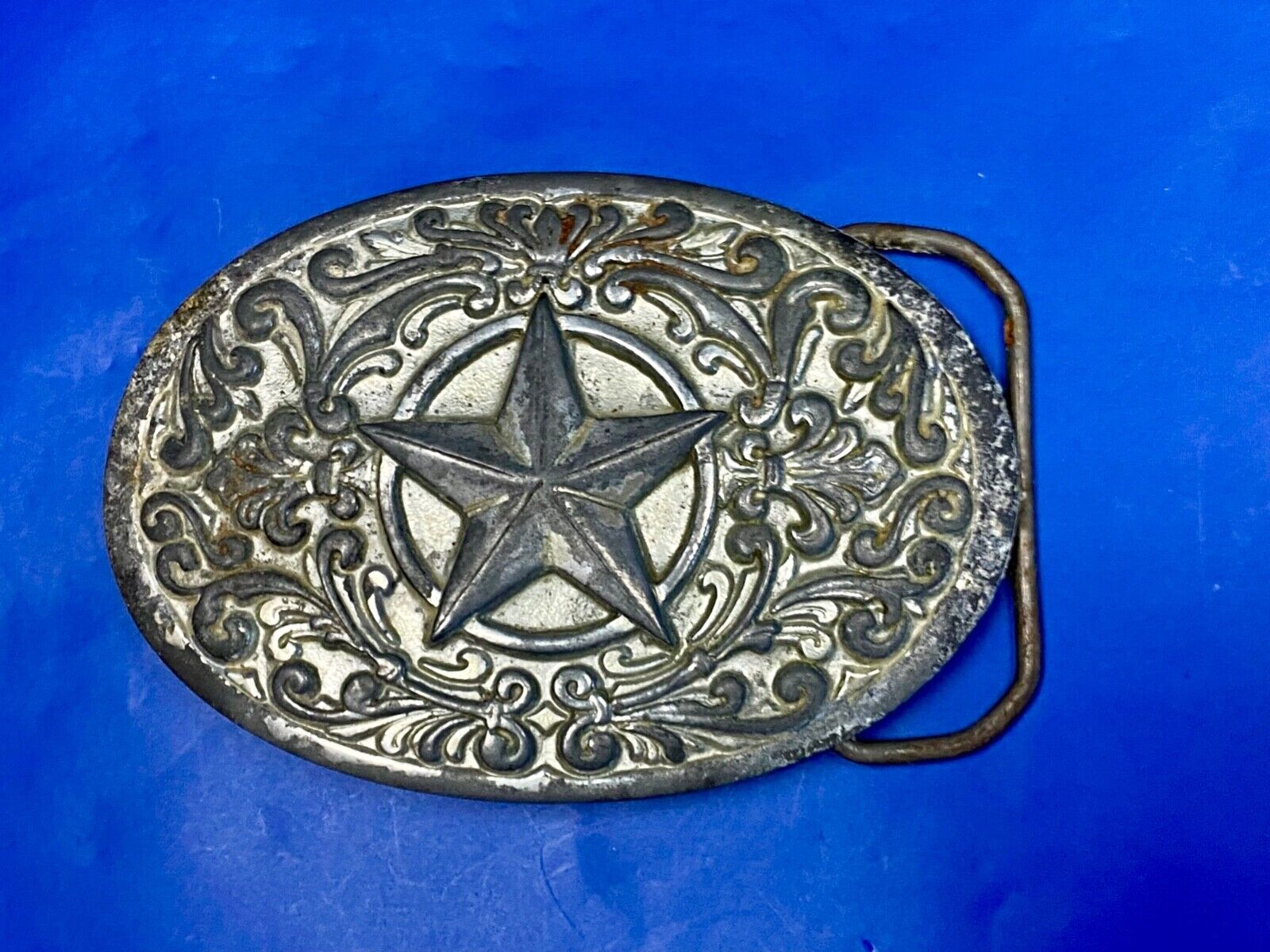 Vintage 1993 Western Star And Flower Swirl - Great American Belt Buckle Co