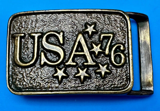 USA 76 - Patriotic American bicentennial Stars Vintage Belt Buckle