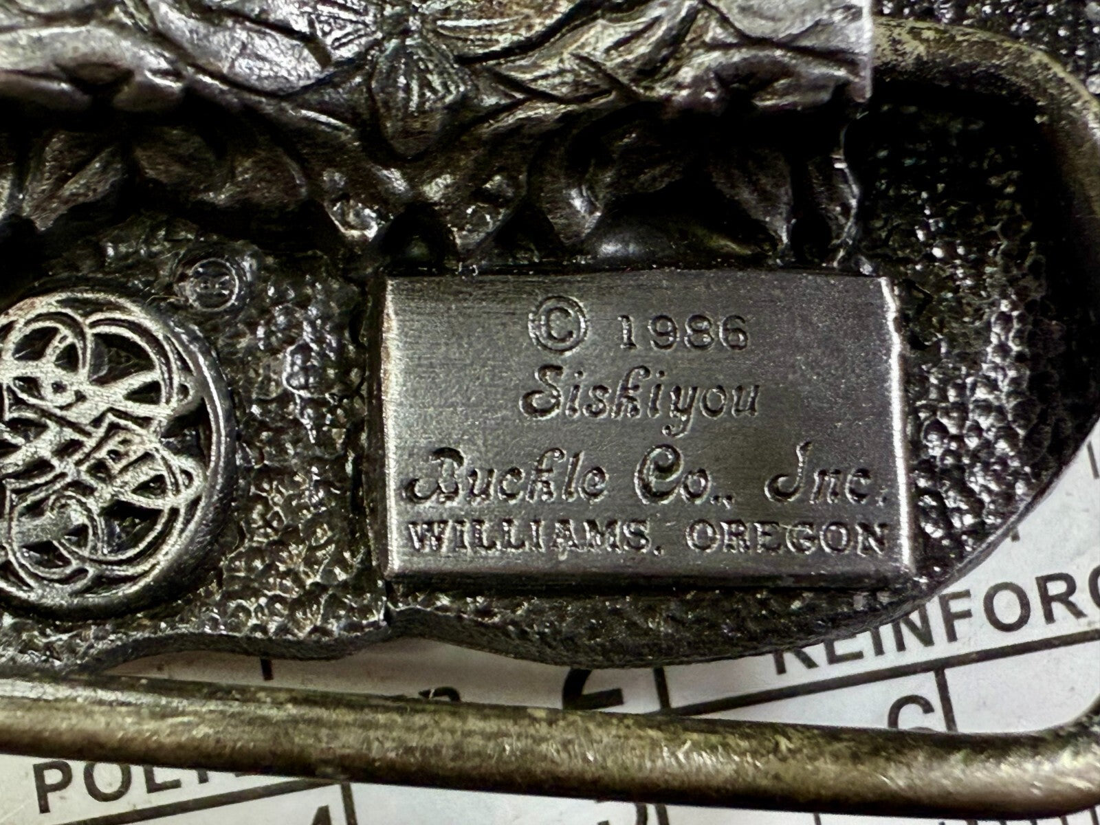 United States American Lawman To Served & Protect VTG 1986 Siskiyou Belt Buckle