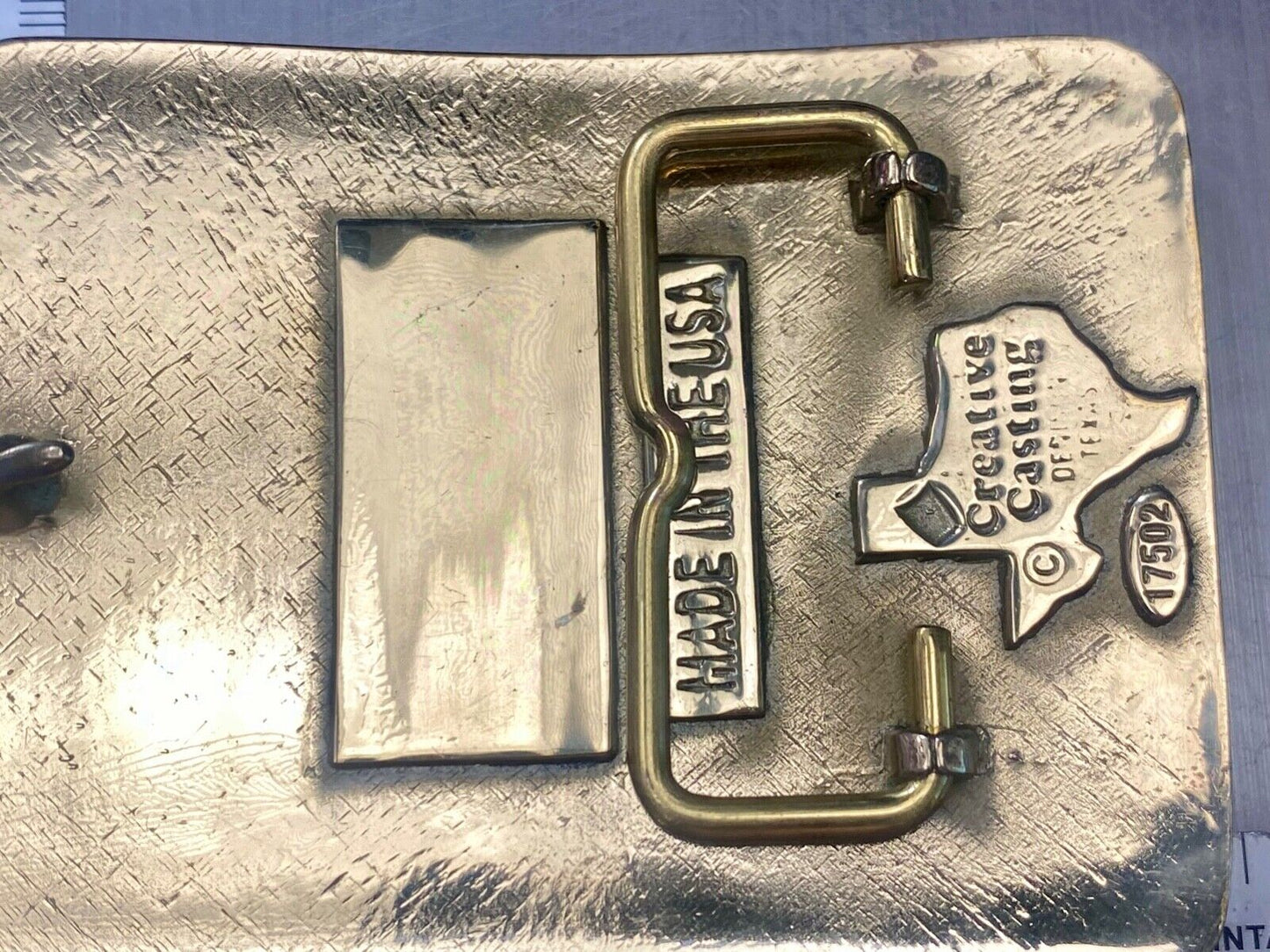 Union Firefighters - Albany Local 845 brass belt buckle by Creative Castings