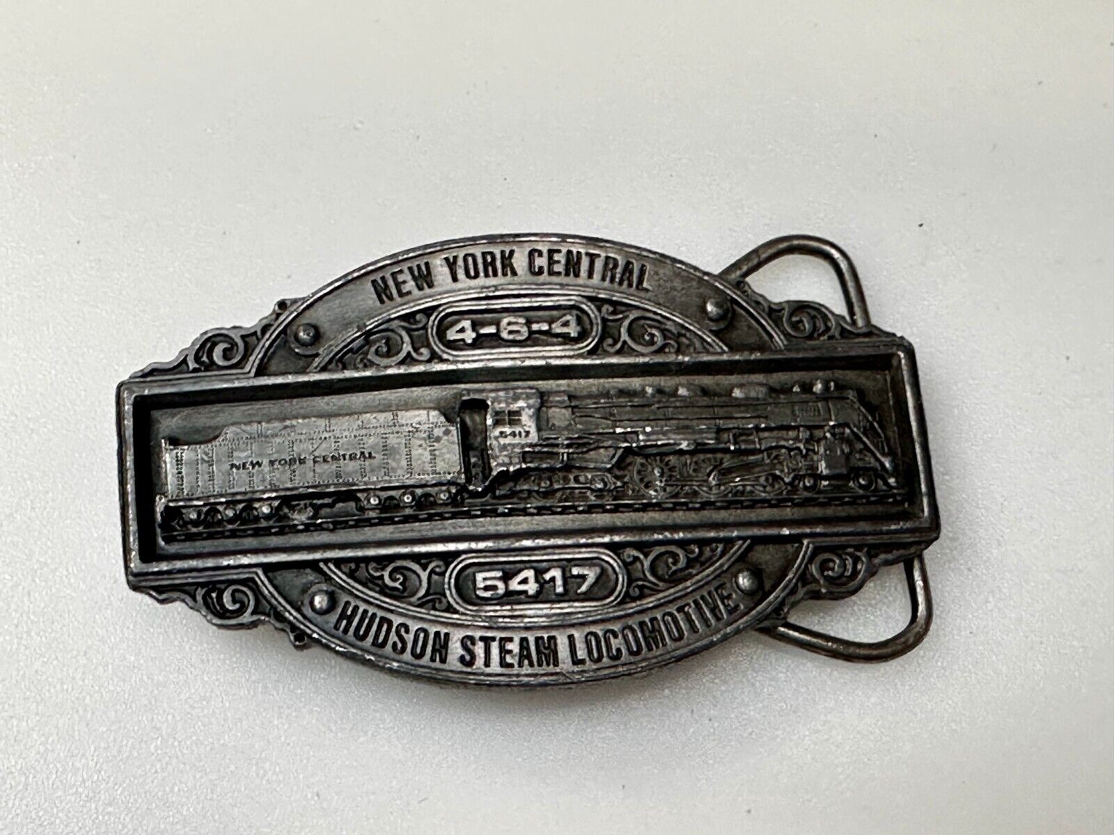 1985 New York Central Hudson Steam Locomotive belt buckle Bergamot Brass Works