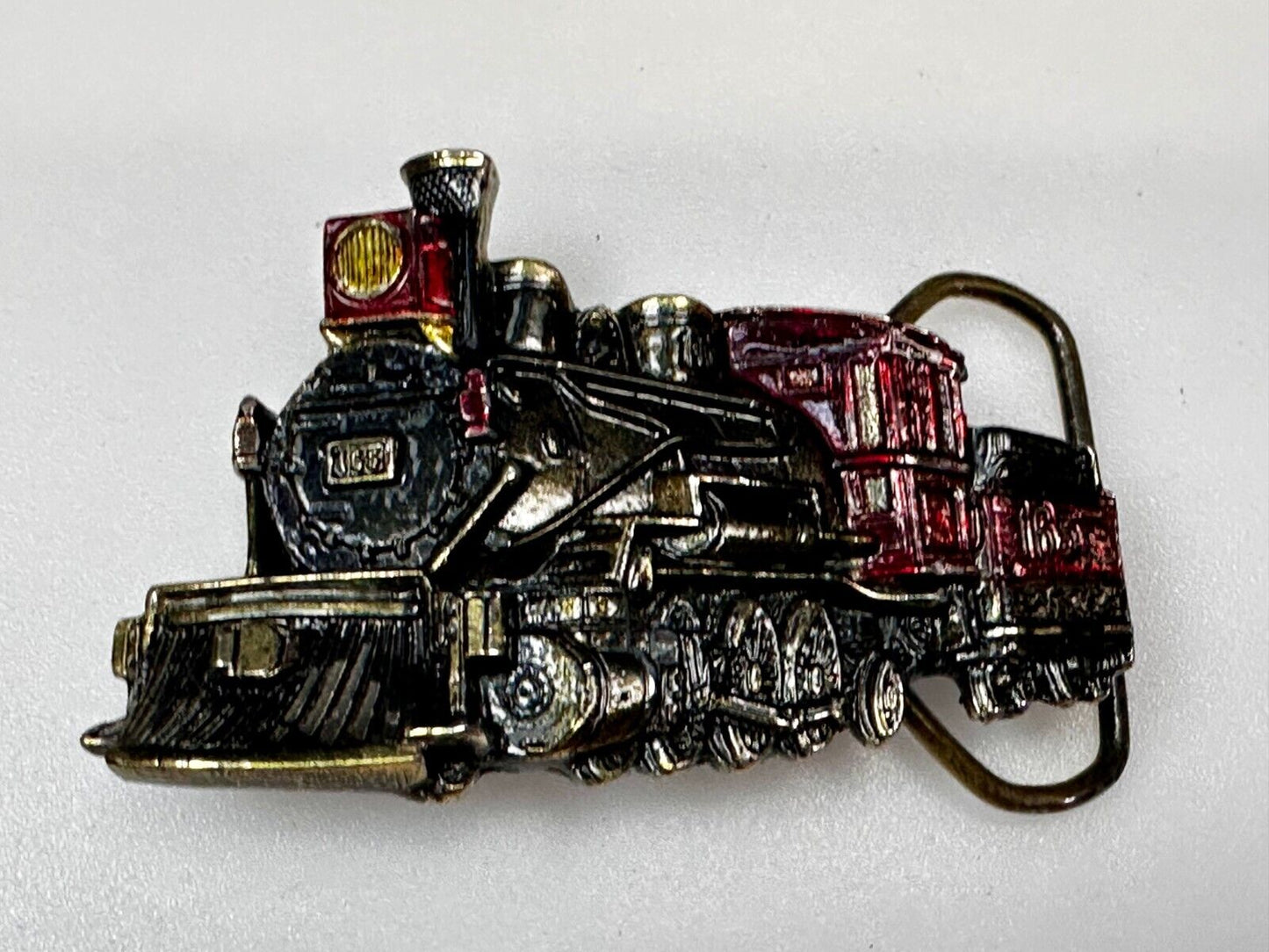 165 Red Locomotive RailRoad Train Vtg. 1981 The Great American Belt Buckle Co