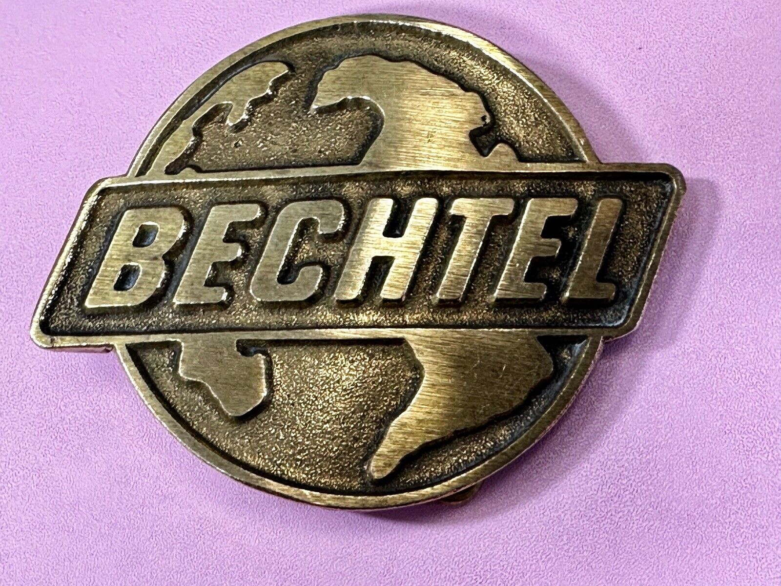 BECHTEL Engineering Construction Company Add Promo Dynabuckle Brass Belt Buckle