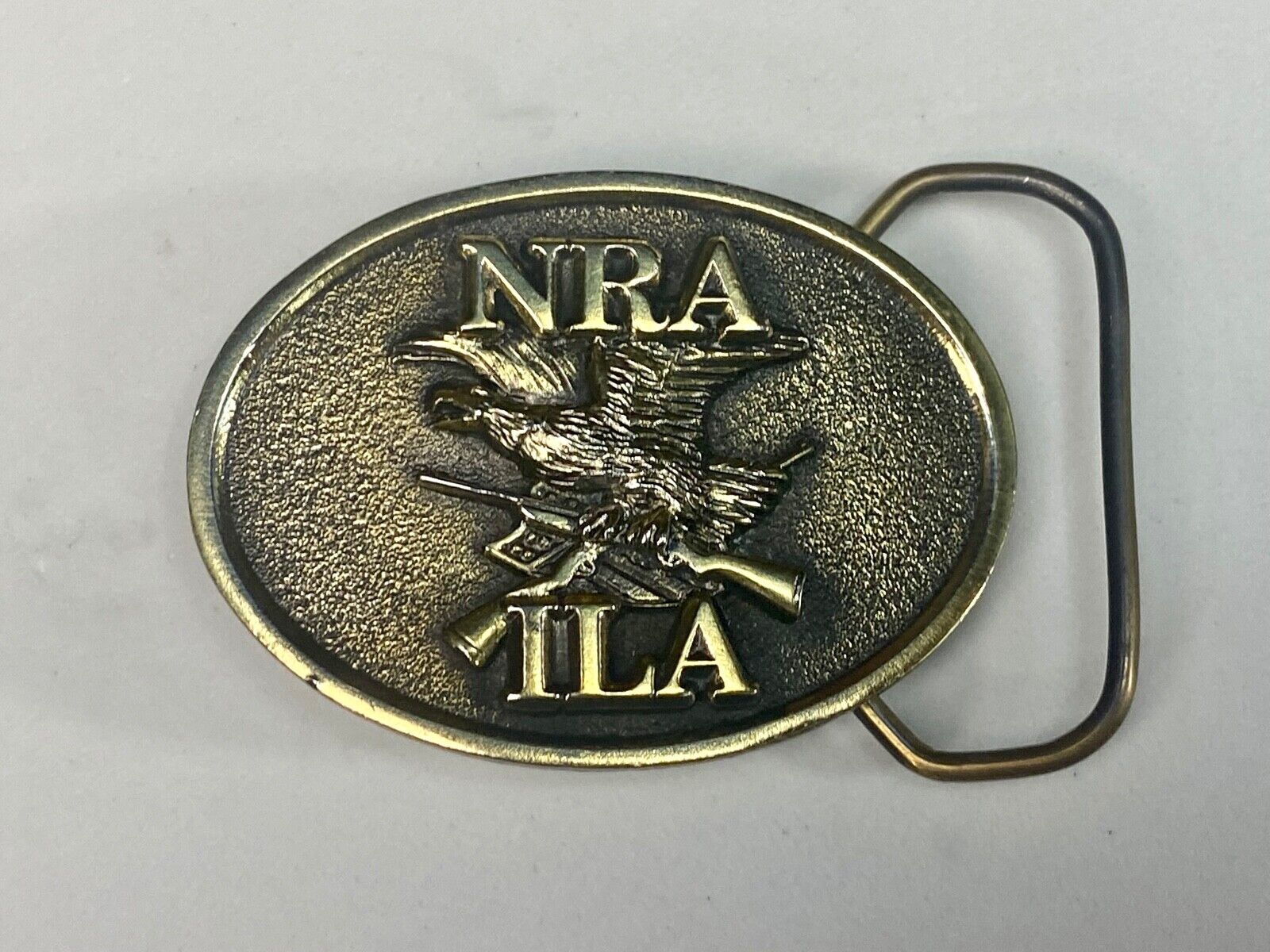 Vintage 1970S Nra Ila  Defender Of Firearms Freedom Belt Buckle 