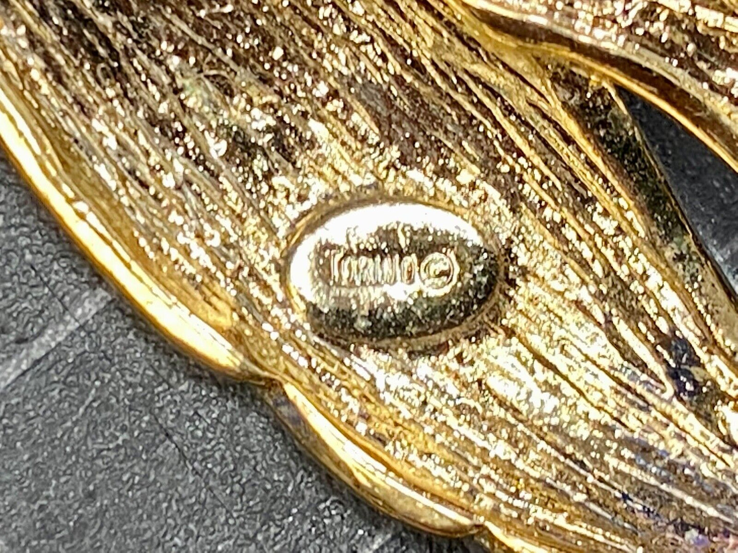 Torino Signed Gold Tone Round Scarf Tie Clip Belt Buckle Plus Bonus Belt Buckle 