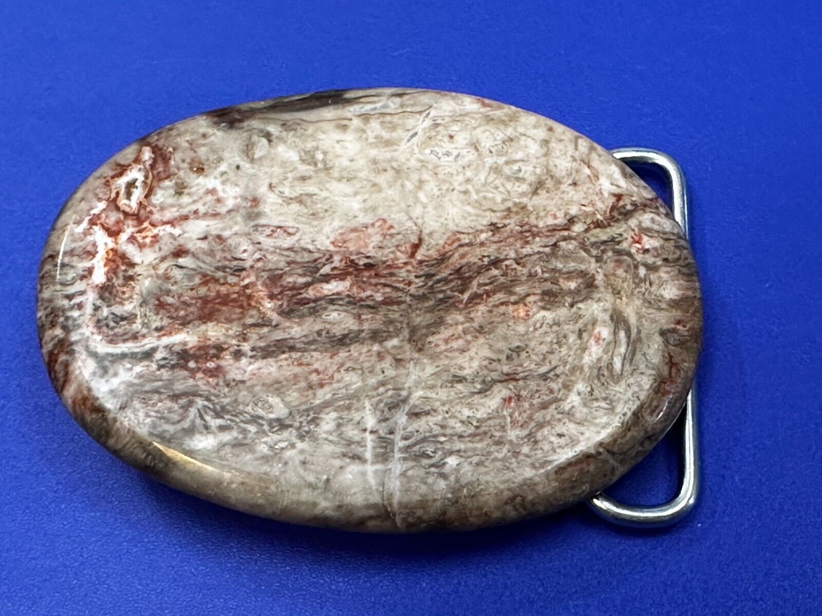 Unique Stone Rock Oval Shaped Artisan Hippy Vibe Slab Belt Buckle